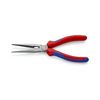 Fél-kerek csőrű (gólyacsőr) fogó 61HRC vágóéllel max.d3,2/2,26mm piros-kék 200mm-hossz KNIPEX - 2612200