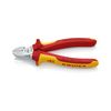 Oldalcsípő fogó 62HRC max.d4/2,8/2mm piros-sárga szigetelés normál 160mm szigetelt 1000V KNIPEX - 7006160